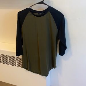 Baseball style scoop tee